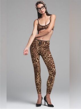 DOLCE&GABBANA X SKIMS COTTON RIB LEGGING LIMITED EDITION: LEOPARD MEDIUM